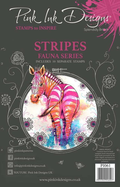 Pink Ink Designs Stripes A5 Clear Stamp