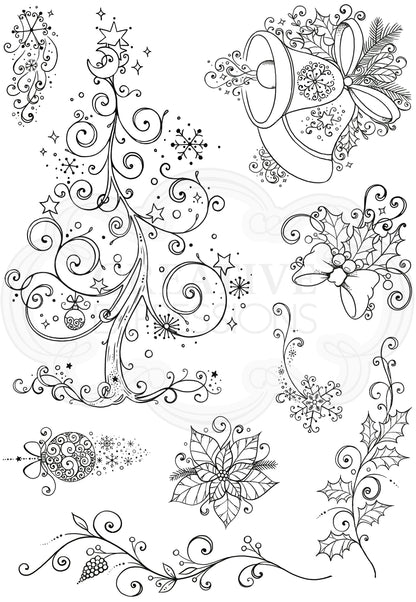 Winter Garden  A5 Clear Stamp Set
