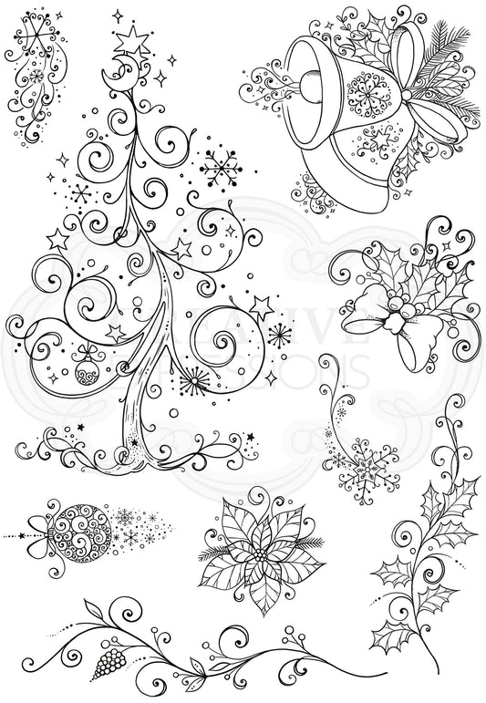 Winter Garden  A5 Clear Stamp Set