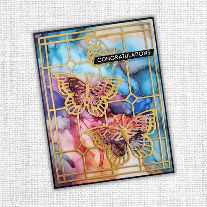 Alora Butterfly Stained Glass Coverplate Metal Die 31617