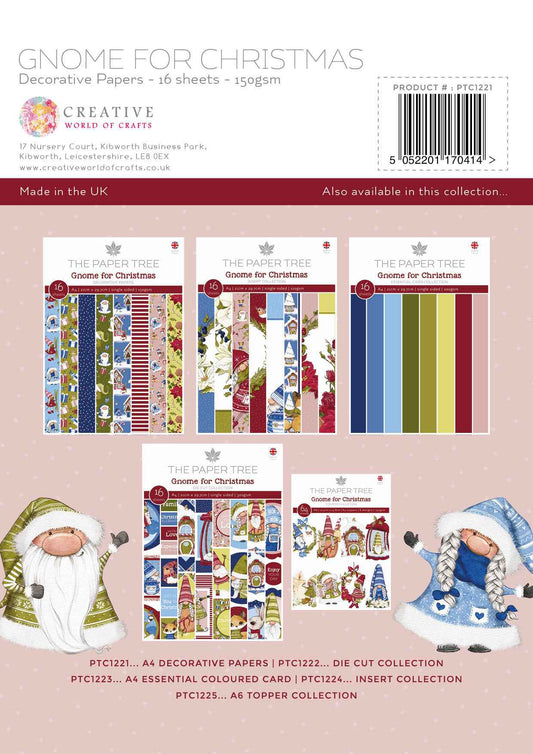 The Paper Tree Gnome for Christmas A4 Backing Papers