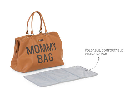 Vintage Leather-Look Brown Mommy Bag