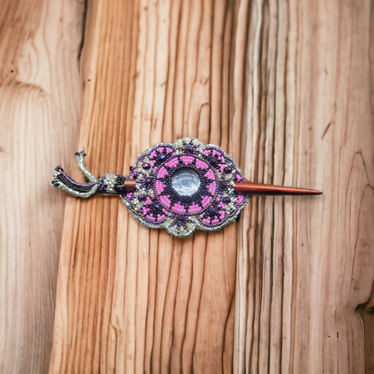 Native American Style  Barrette Purple accent