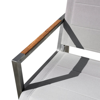 Pine Stainless Steel & Teak Outdoor Sling 2 Chairs Bistro Set - AURABAGS SHOP