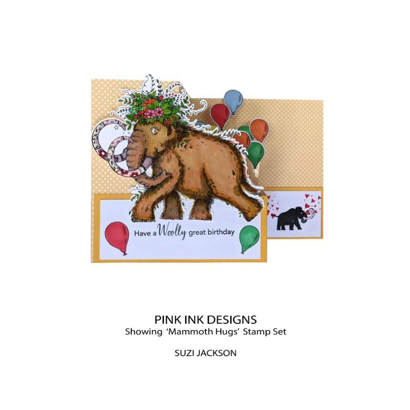 Pink Ink Designs Mammoth Hugs 6 in x 8 in Clear Stamp Set