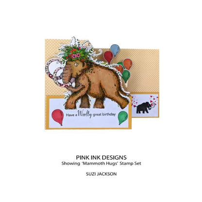 Pink Ink Designs Mammoth Hugs 6 in x 8 in Clear Stamp Set
