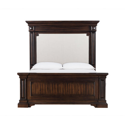 Westwood Upholstered Retro Vintage Wood Bed - Brown