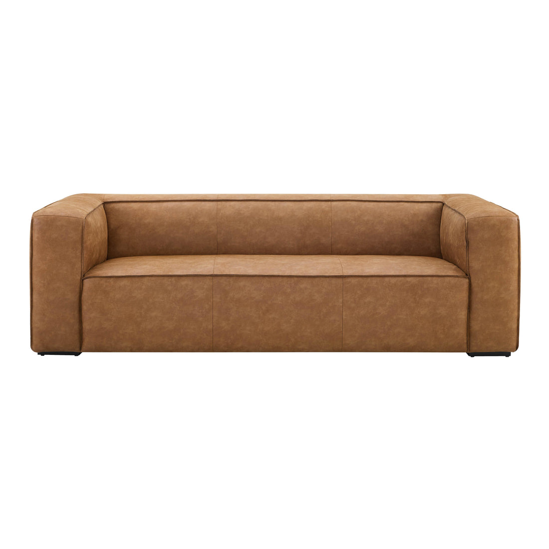 Leo Luxury Faux Leather Sofa - Brown