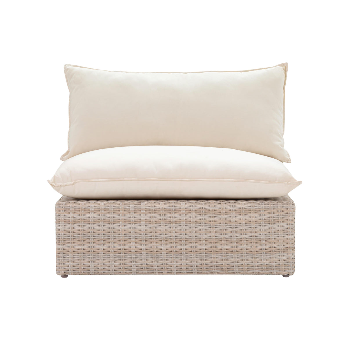 Sunbay 4 Piece Outdoor Natural Wicker Modular Sectional - Beige