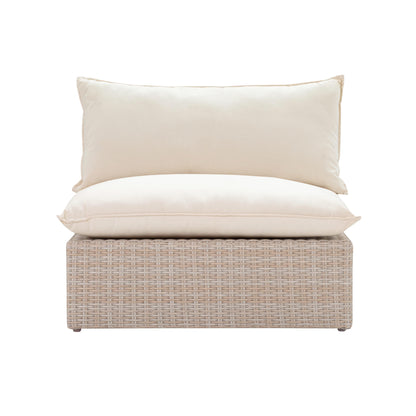 Sunbay 4 Piece Outdoor Natural Wicker Modular Sectional - Beige