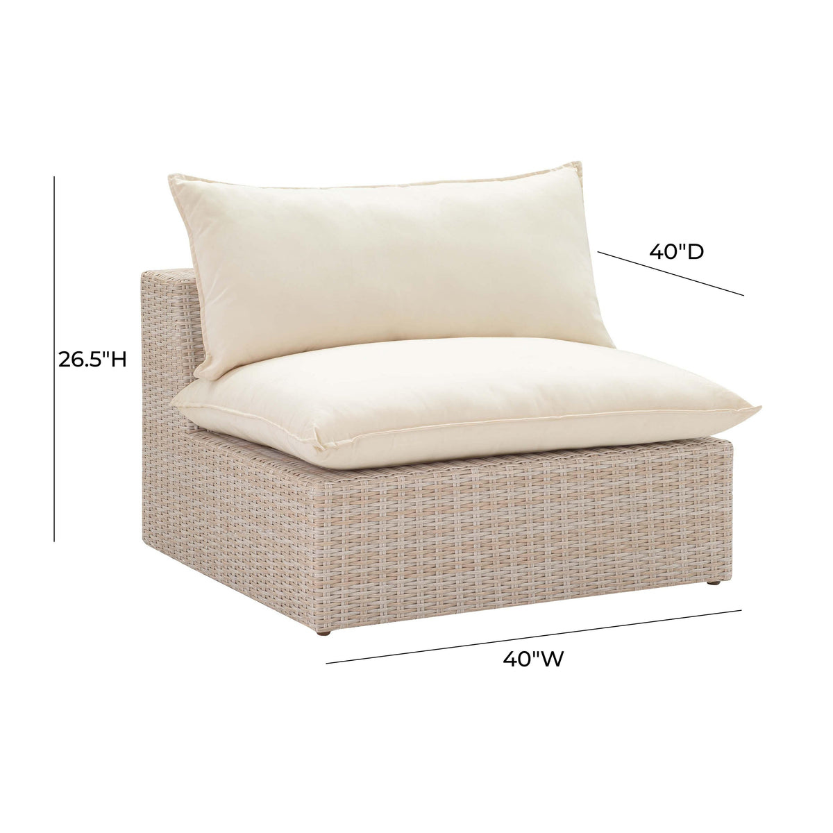 Sunbay 4 Piece Outdoor Natural Wicker Modular Sectional - Beige
