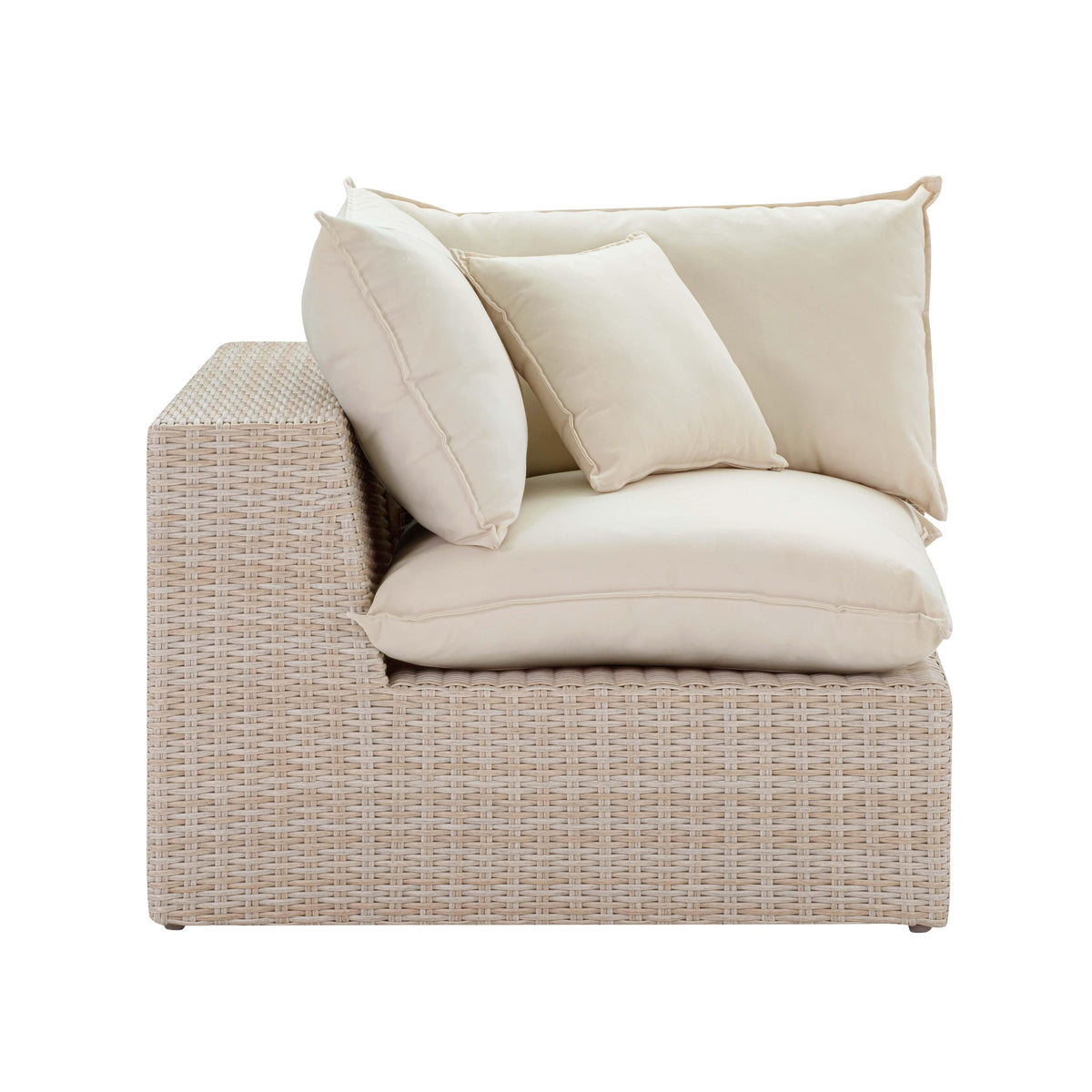 Sunbay 3 Seater Outdoor Natural Wicker Modular Sofa - Beige