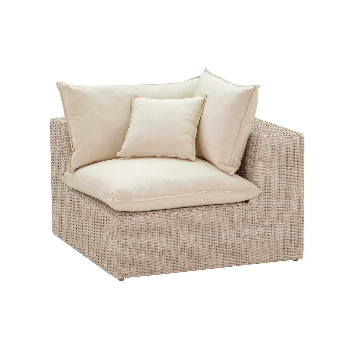Sunbay Outdoor Natural Wicker Armless & Corner Chairs - Beige