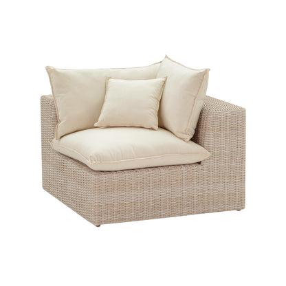 Sunbay 2 Seater Outdoor Natural Wicker Modular Sofa - Beige