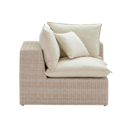Sunbay Outdoor Natural Wicker Armless & Corner Chairs - Beige