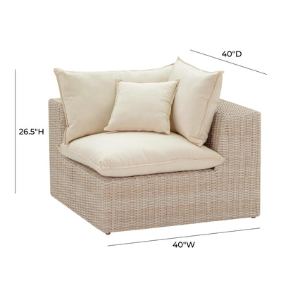 Sunbay 2 Seater Outdoor Natural Wicker Modular Sofa - Beige