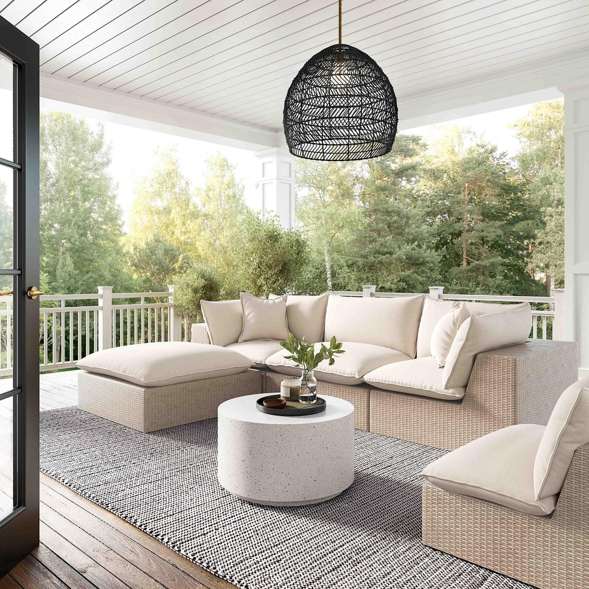Sunbay Indoor/Outdoor Speckled Round Concrete Coffee Table