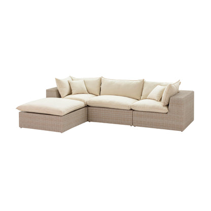 Sunbay Outdoor Natural Wicker Armless & Corner Chairs - Beige