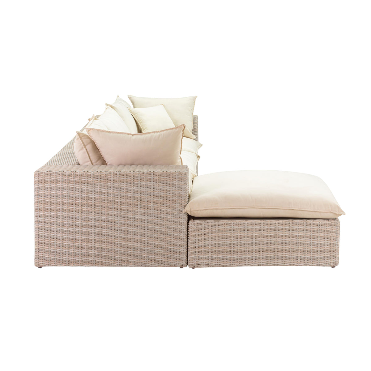 Sunbay 4 Piece Outdoor Natural Wicker Modular Sectional - Beige