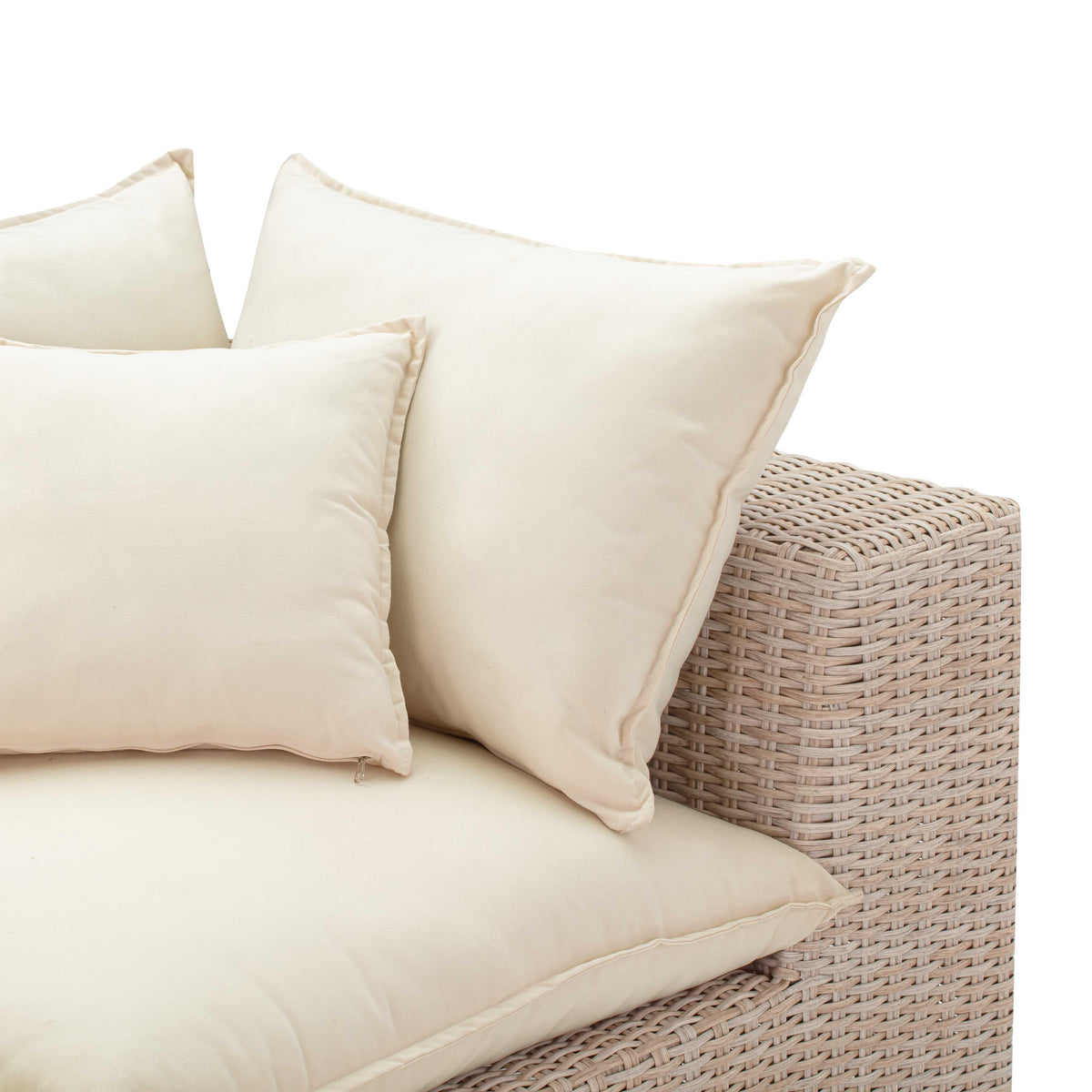Sunbay 3 Seater Outdoor Natural Wicker Modular Sofa - Beige
