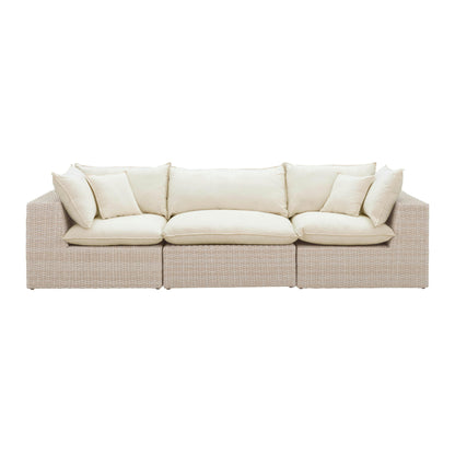 Sunbay 4 Piece Outdoor Natural Wicker Modular Sectional - Beige