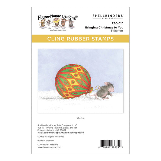 Bringing Christmas to You Cling Rubber Stamp Set from the House-Mouse Holiday Collection