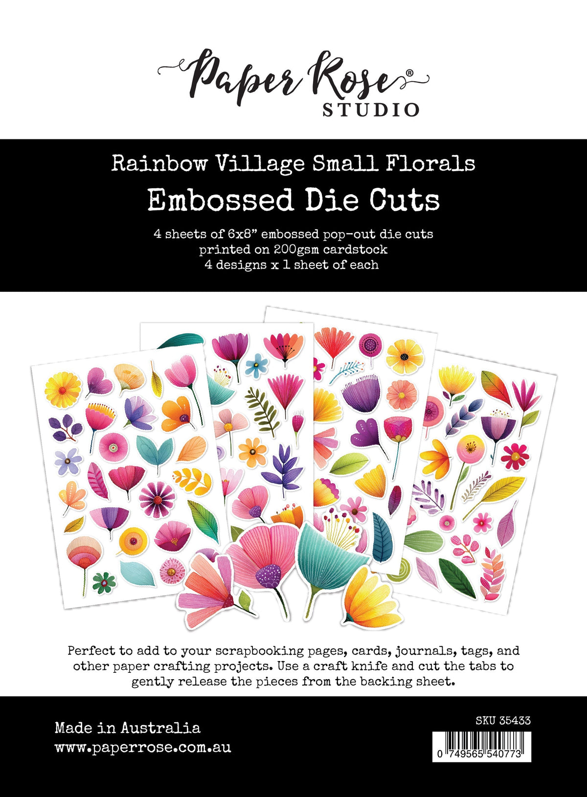 Rainbow Village Small Floral Embossed Die Cuts 35433
