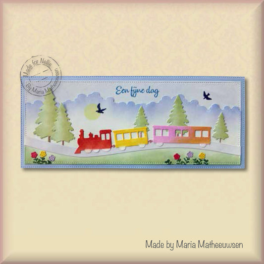 Nellie's Choice Shape Die - Landscape With Pine Trees And Deer