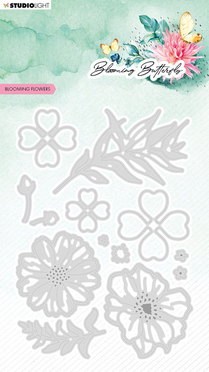 SL Cutting Die Blooming Flowers Blooming Butterfly 98x139x1mm 13 PC nr.485