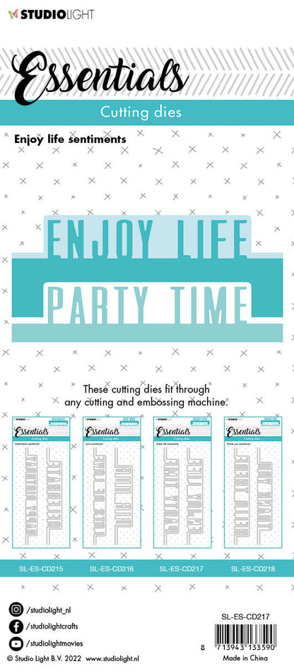 SL Cutting Die Enjoy Life Sentiments Essentials 62x152x1mm 4 PC nr.217