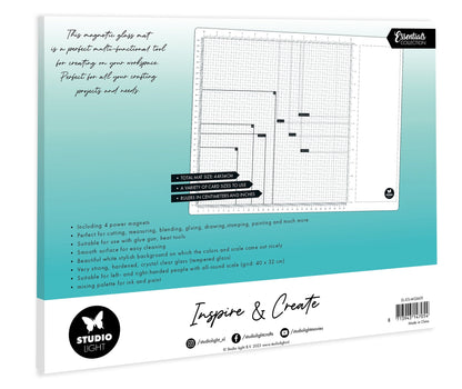 SL Magnetic Glass Mat 4 Magnets Included Essentials 450x350x10mm 1 PC nr.01