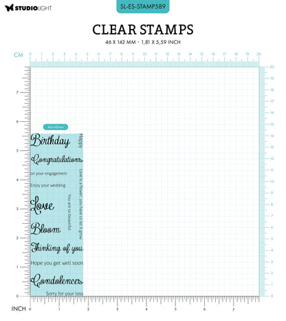 SL Clear Stamp Sentiments Essentials 46,2x142x3mm 13 PC nr.589