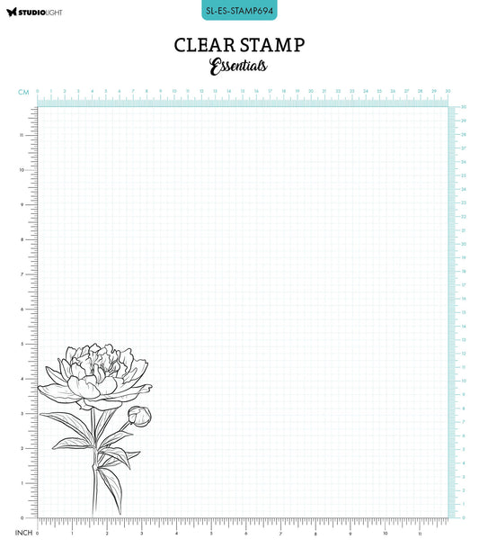 SL Clear Stamp Open Peony Essentials 1 PC