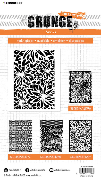 SL Mask Flower Background Grunge Collection 210x148x1mm 1 PC nr.99