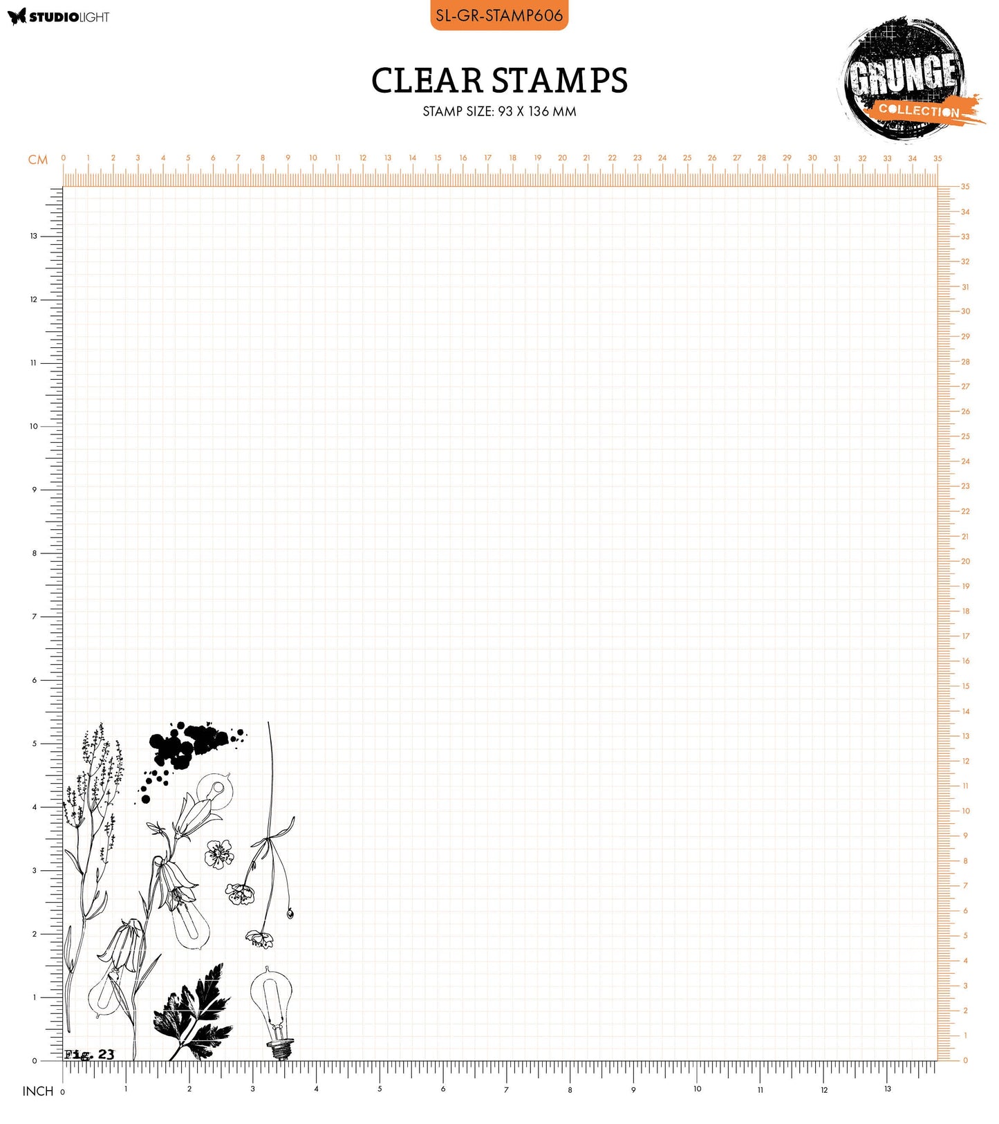 SL Clear Stamp Botanical Elements Grunge Collection 8 PC