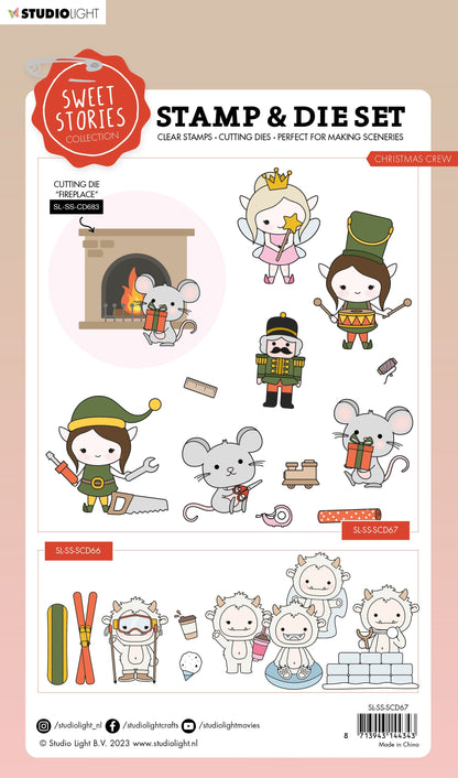 SL Stamp & Cutting Die Christmas Crew Sweet Stories 152x220x3mm 26 PC nr.67