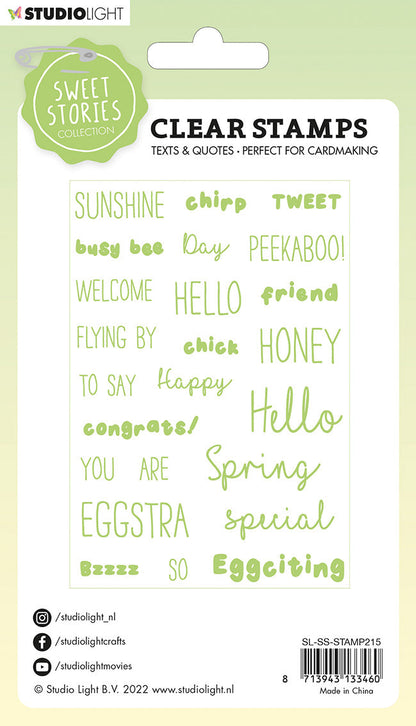 SS Clear Stamp Quotes Small Eggstra Special Sweet Stories 105x148x3mm 24 PC nr.215