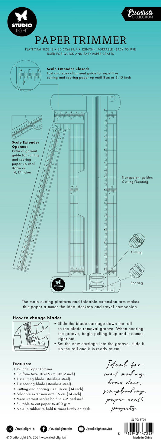 SL Paper Trimmer Essentials Tools 135x378x30mm 1 PC nr.01