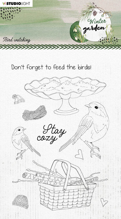 SL Clear Stamp Bird Watching Winter Garden 105x148x3mm 1 PC nr. 161