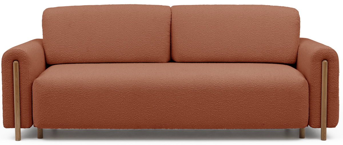 Arcadova 3 Seater Storage Sleeper Sofa - Rust Brown
