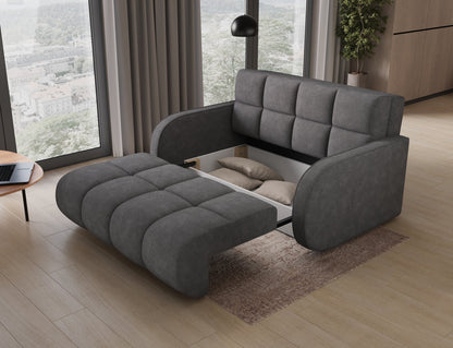 Deverio 3 Seater Condo Size Storage Sleeper Sofa - Dark Grey
