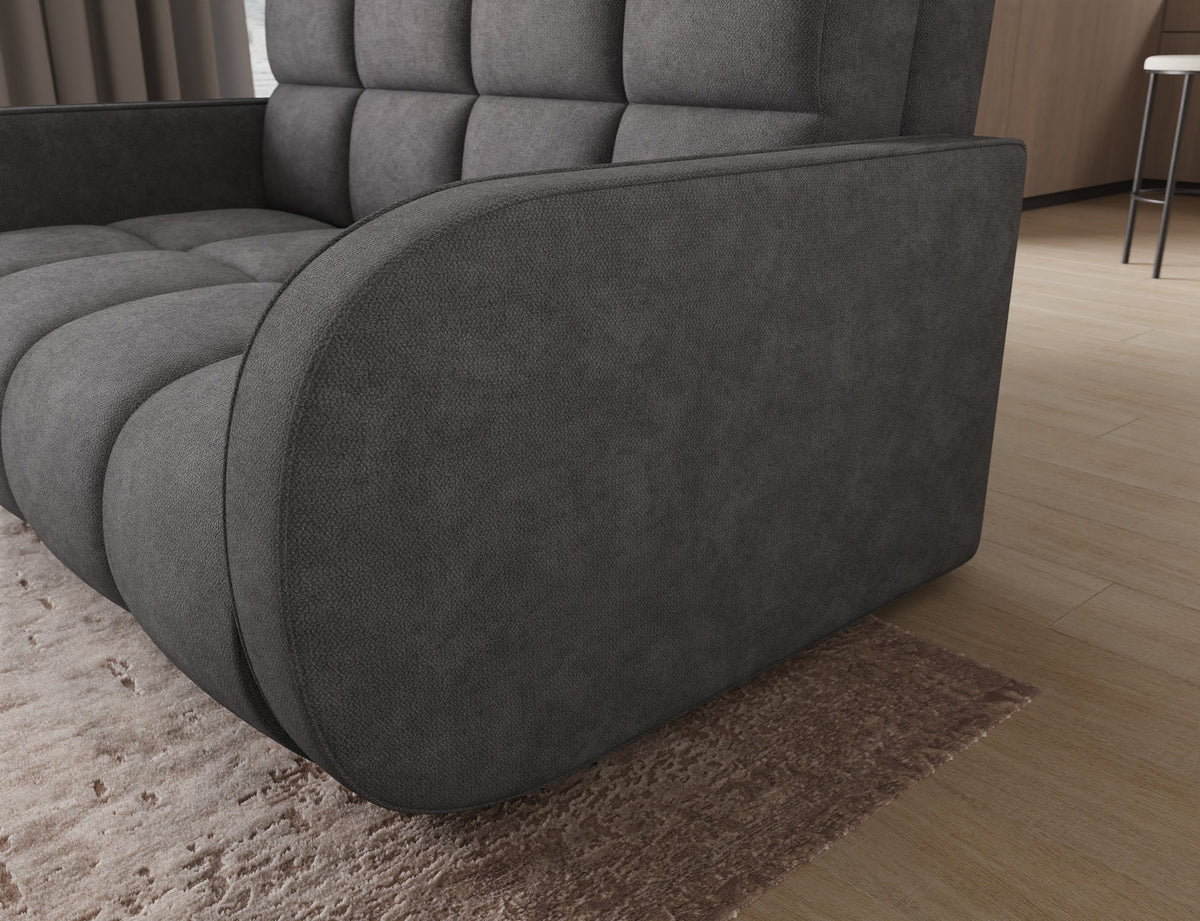 Deverio 3 Seater Condo Size Storage Sleeper Sofa - Dark Grey