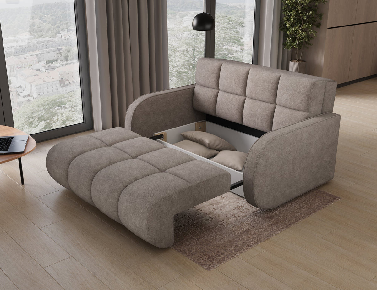 Deverio 3 Seater Condo Size Storage Sleeper Sofa - Mocha Brown