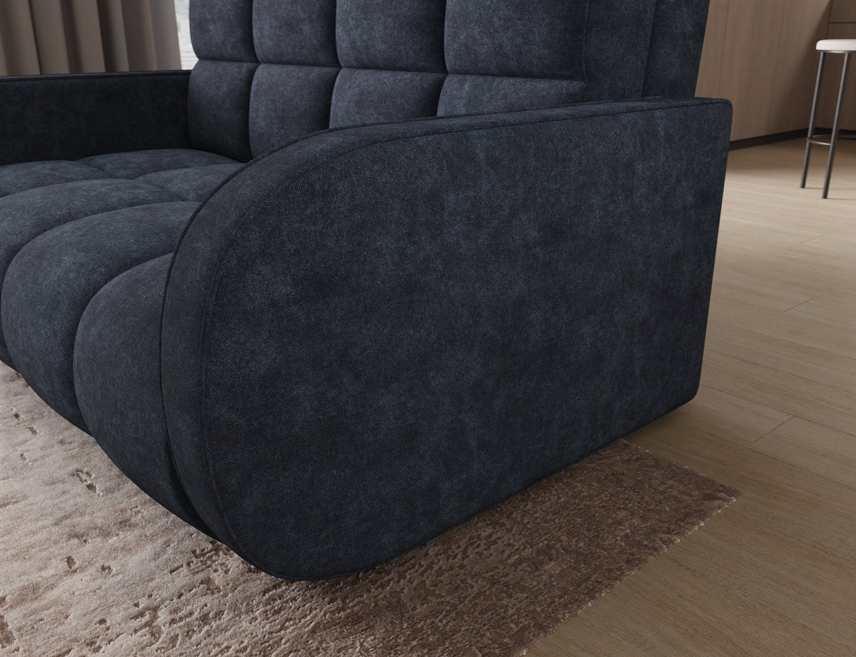 Deverio 3 Seater Condo Size Storage Sleeper Sofa - Navy Blue