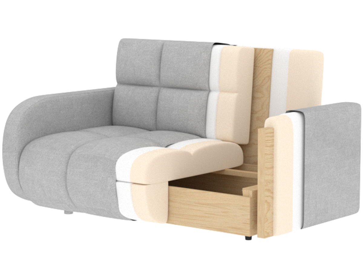 Deverio 3 Seater Condo Size Storage Sleeper Sofa - Mustard