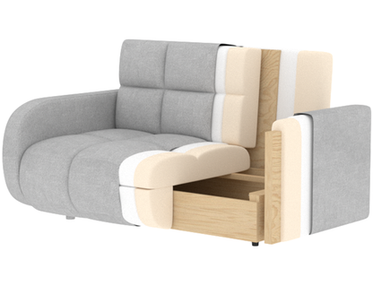 Deverio 3 Seater Condo Size Storage Sleeper Sofa - Mustard