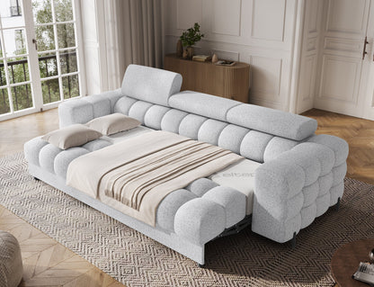 Festello 3 Seater Sleeper Sofa - Light Grey