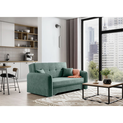Laine Condo Style 2 Seater Storage Sleeper Sofa - Jade Green