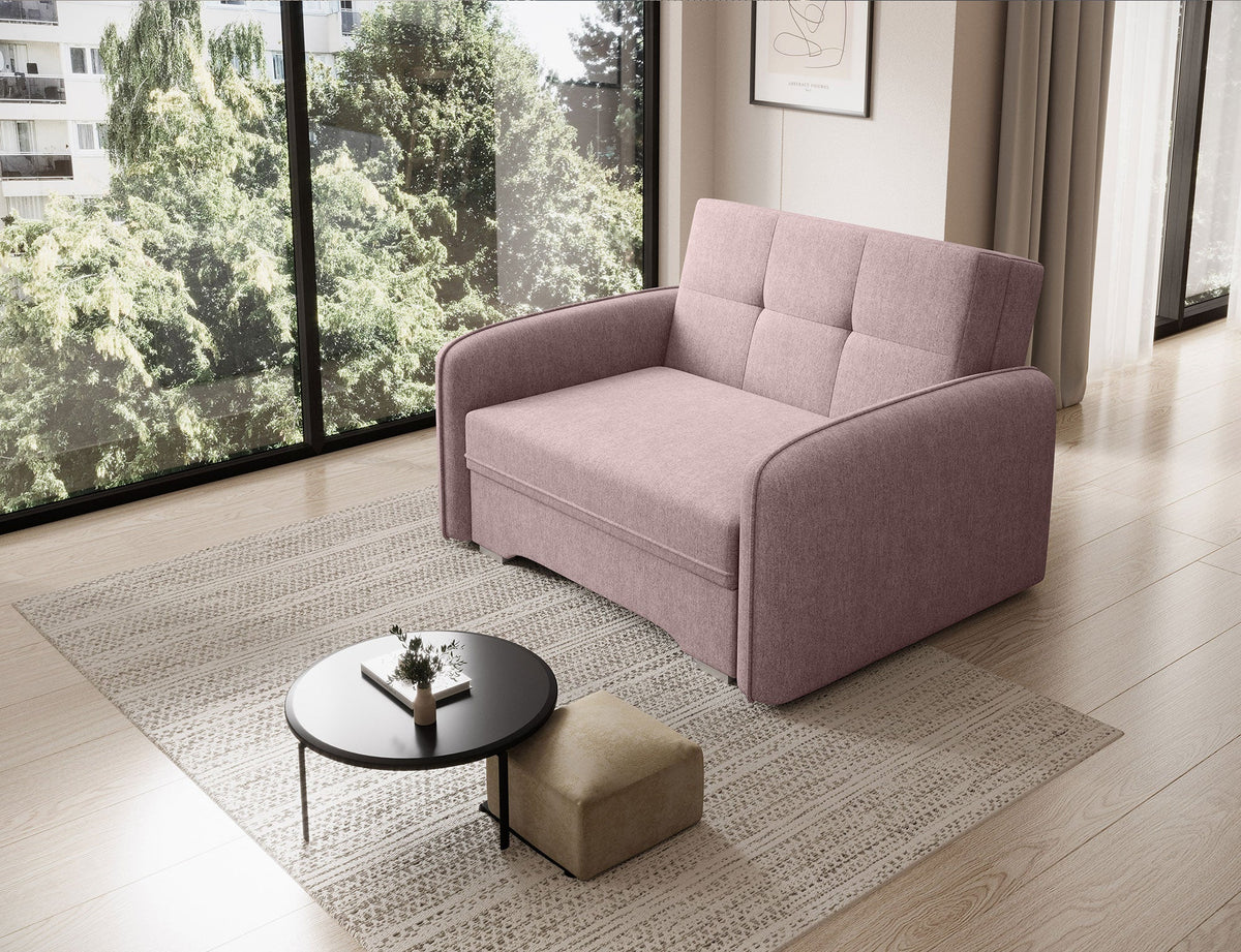 Laine Condo Style 1 Seater Storage Sleeper Sofa - Blush