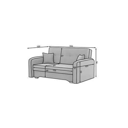 Laine Condo Style 2 Seater Storage Sleeper Sofa - Plum Purple
